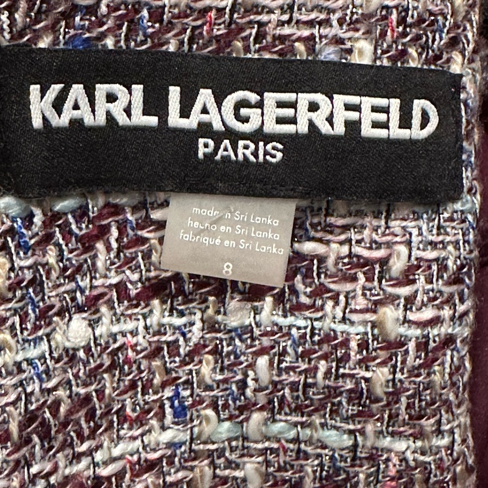 KARL LAGERFELD Short Sleeve Tweed Midi Shift Dress Sz. 8 - Picture 8 of 15